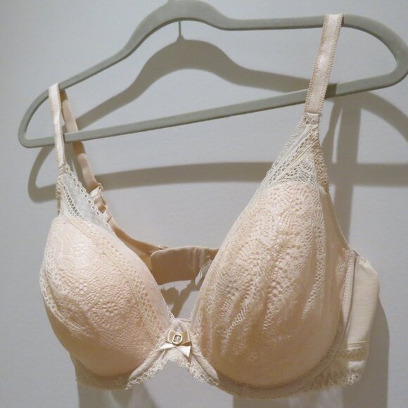 CHANTELLE Festivité Lace Plunge Bra in Nude Blush - Size 36DD - Picture 8 of 12